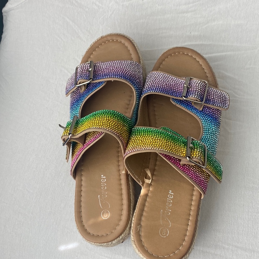 Multi color bling forever sandals